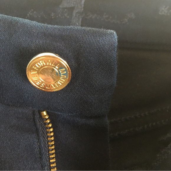 7 For All Mankind The Mid Rise Skinny Pants in Deep Blue - Picture 3 of 11